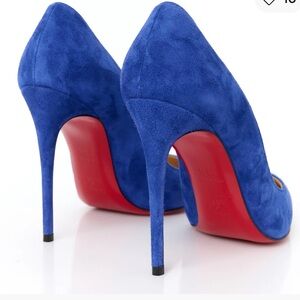 Pigalle Follies 100 Veau Velours Atlantic Blue Suede Stiletto Heels